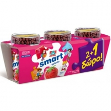 Δέλτα Smart Γιαούρτι Φράουλα (2x145gr 2+1 Δώρο)