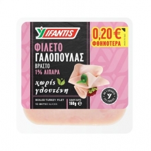 Υφαντής Φιλέτο Γαλοπούλας χωρίς Γλουτένη Βραστή σε Φέτες (160gr)