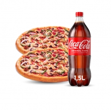 2 Πίτσες επιλογής + 1 ΔΩΡΟ Αναψυκτικό 1.5lt επιλογής