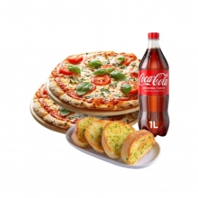 Family Combo: 2 Πίτσες επιλογής + 1 Σκορδόψωμο + 1 Coca-Cola 1lt