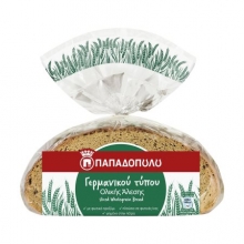 Παπαδοπούλου Ψωμί Γερμανικού Τύπου Ολικής Άλεσης 500gr