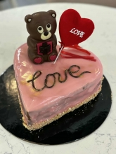 Τούρτα Καρδιά Μπισκότο με Αρκουδάκι