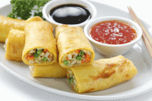Spring Rolls Λαχανικών (5 τεμ) + Σως Επιλογής