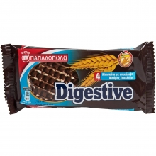 Digestive Παπαδοπούλου με Επικάλυψη Μαύρης Σοκολάτας 67gr