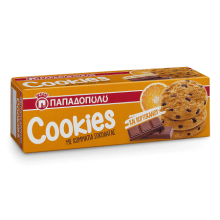 Cookies Παπαδοπούλου με Κομμάτια Σοκολάτας και Πορτοκαλιού 180gr