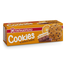 Cookies Παπαδοπούλου με Κομμάτια Σοκολάτας και Πορτοκαλιού 180gr
