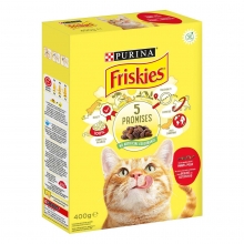 Friskies Purina 5 Promises, Βοδινό Κοτόπουλο Ξηρά Τροφή για Γάτες 400gr