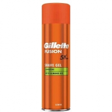 Gillette Fusion Shave Gel Sensitive With Almond Oil 5x Action 200ml