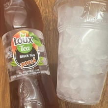 Loux Black Tea Peach 500ml + Ποτήρι με Πάγο