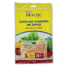 Practic Σακούλες Τροφίμων με Zipper (20 τεμ)