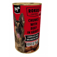 Σκυλοτροφή Rokus Chunks με Μοσχάρι 1250gr