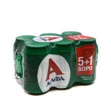 Αλφα Μπύρα Κουτί 330ml (5+1 ΔΩΡΟ)