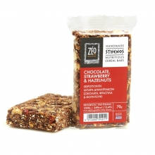 Μπάρα ΖΕΟ Σοκολάτα, Φράουλα, Φουντούκι 70gr