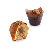 Muffin Βανίλια με Γέμιση Καραμέλα και Αμύγδαλο Κροκάν