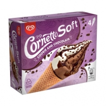 Cornetto Soft Μπισκότο και Σοκολάτα (4τμχ)