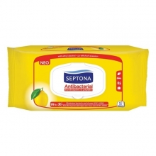 Septona Antibacterial Μωρομάντηλα Λεμόνι 60 τεμ (Κίτρινα)