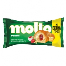 Molto Double Κρουασάν Βανίλια - Φράουλα 98gr