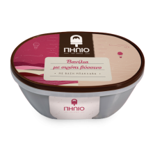 Πήλιο Παγωτό Βανίλια με Σιρόπι Βύσσινο και Βάση Μπακλαβά