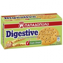 Digestive Μπισκότα Παπαδοπούλου Χωρίς Ζάχαρη 250gr