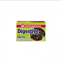 Digestive Παπαδοπούλου Μαύρη Σοκολάτα με Λιγότερη Ζάχαρη 200gr