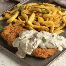 Crispy Σνίτσελ Κοτόπουλο ala Creme Χειροποίητο Μερίδα Μεγάλη