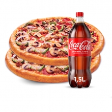 2 Πίτσες επιλογής ΓΙΓΑΣ 45cm + 1 Coca-Cola 1lt ΔΩΡΟ