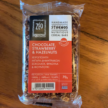 Μπάρα Δημητριακών Χειροποίητη Σοκολάτα, Φράουλα, Φουντούκι 70gr