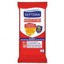 Μαντηλάκια Αντισηπτικά Septona με 75% Οινόπνευμα 15 τεμ
