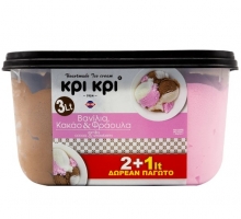 Κρι Κρι Βανίλια, Κακάο και Φράουλα 3lt