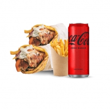 2 Πίτες Επιλογής + Πατάτες + 1 Αναψυκτικό 330ml