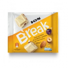 ION Break Λευκή Σοκολάτα με Σταφίδες, Αμύγδαλα και Φουντούκια 85