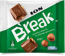 ION Break Σοκολάτα Γάλακτος με Ολόκληρα Φουντούκια 85gr