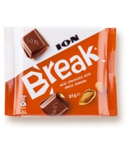 ION Break Σοκολάτα Γάλακτος με Ολόκληρα Αμύγδαλα 85gr