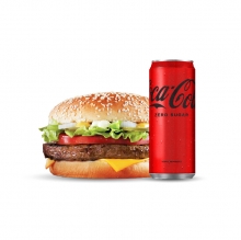 1 Burger Απλό + 1 Αναψυκτικό 330ml επιλογής