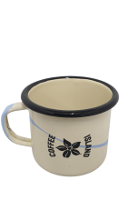 Κούπα Εμαγιέ Κρεμ - Γαλάζιο (300ml)