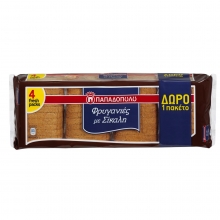 Παπαδοπούλου Φρυγανιές Ολικής Άλεσης 4x80gr