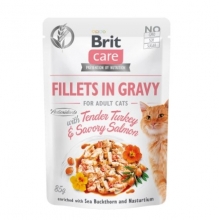 Brit Fillets in Gravy with Turkey and Salmon 85gr