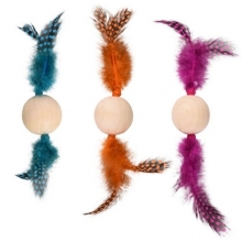 Flamingo Cat Toy Kirk Ball – Ξύλινη Μπάλα με Φτερά