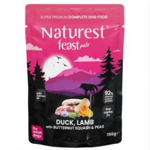 Naturest Pouch Feast Adult Duck, Lamb, Butternut Squash and Peas 150gr