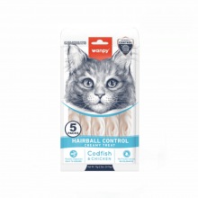 Wanpy Hairball Control Codfish - Chicken 5x14gr