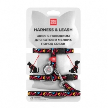 Σαμαράκι με Λουρί Σκύλου - Γάτας Waudog Graffiti - Smart ID 10mm x 25-40cm XS