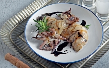 Σουπιές Ξυδάτες με Ρύζι