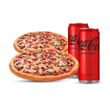 2 Πίτσες επιλογής + 2 Αναψυκτικά 330ml επιλογής
