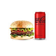 1 Hamburger + 1 Αναψυκτικό 330ml επιλογής