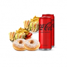 2 Club Sandwich επιλογής + 2 Donuts επιλογής + 2 Αναψυκτικά 330ml επιλογής