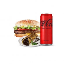 1 Burger επιλογής + 1 Κρέπα Σοκολάτα - Μπισκότο + 1 Coca Cola 330ml