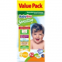 Babylino Sensitive Χαμομήλι 5+ (42τμχ)