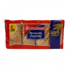 Παπαδοπούλου Φρυγανιές Σταρένιες Σίτου (4*127,5gr)