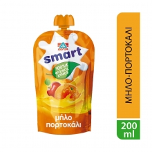 Smart 100% Φυσικός Χυμός Κοκτέιλ Μήλο - Πορτοκάλι 200ml
