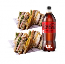 2 Club Sandwich ή Burger + 1 Coca-Cola 1.5lt